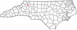 Location of North Wilkesboro, North Carolina