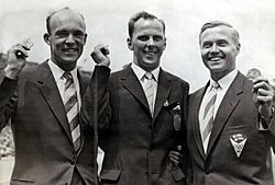Olavi Mannonen, Lars Hall, Väinö Korhonen 1956.jpg