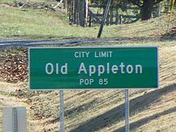 Old Appleton, road sign