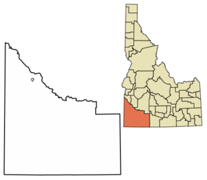 Location of Marsing in Owyhee County, Idaho