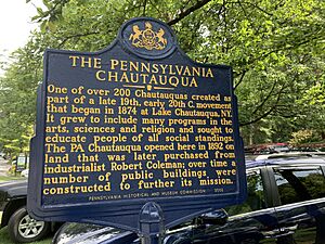 Pennsylvania Chautauqua state historical marker in Mount Gretna