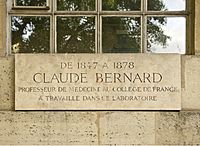 Plaque Claude Bernard laboratoire