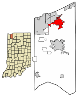 Location of Chesterton in Porter County, Indiana.