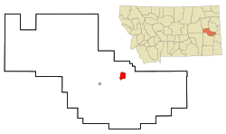 Location of Fallon, Montana