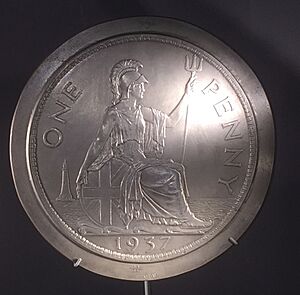Reverse plaster model for penny 1937