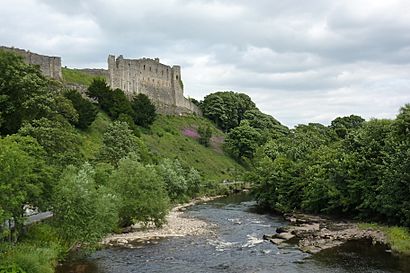 Richmond Castle overlooking the River Swale