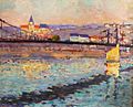 Robert Antoine Pinchon, 1904, Triel sur Seine, le pont du chemin de fer, 46 x 55 cm