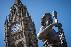 Rochdale Town Hall and Gracie Fields statue