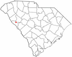 Location of Troy, South Carolina