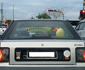 Sarawak for Sarawakians sticker on a car backscreen