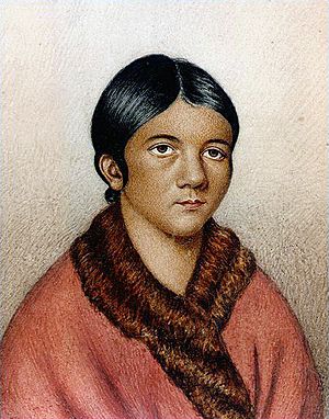 Painted portrait of woman believed to be Shanawdithit