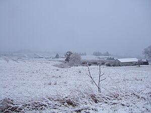 Snow covered farmland