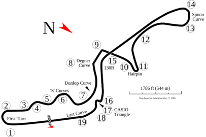 Suzuka circuit map (1987-2002)