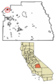 Tulare County California Incorporated and Unincorporated areas Dinuba Highlighted 0619318