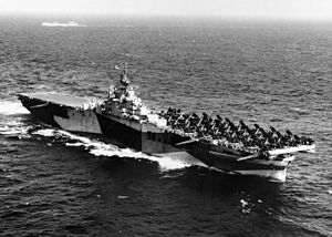 USS Bennington (CV-20) underway at sea on 20 October 1944