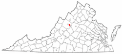 Location of Fishersville, Virginia