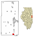 Vermilion County Illinois Incorporated and Unincorporated areas Ridge Farm Highlighted