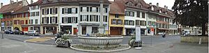 View of the old town of Nidau