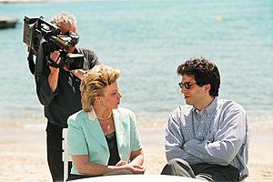 Viviane Reding and Danis Tanović, 2002 Cannes Film Festival
