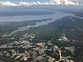 2019-07-22 15 52 14 View east across Stafford Courthouse towards the Aquia Creek and the Potomac River in eastern Stafford County, Virginia from an airplane heading for Washington Dulles International Airport