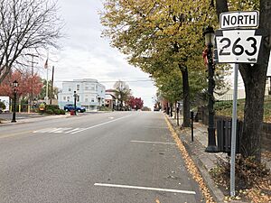 2022-10-31 14 30 58 View north along Pennsylvania State Route 263 (York Road) just north of Pennsylvania State Route 332 (Montgomery Avenue) in Hatboro, Montgomery County, Pennsylvania
