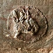 6th century Indra and Indrani on elephant, Badami Hindu cave temple Karnataka