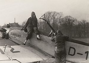 Aviator with Junkers Juinor sports plane