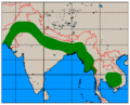 Axis porcinus range map