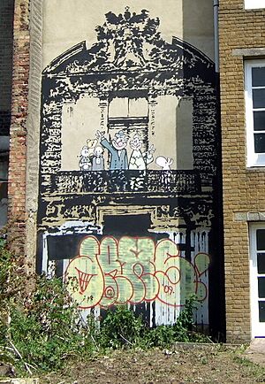 Banksy in Stoke Newington, detail - geograph.org.uk - 1601631