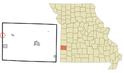 Location of Burgess, Missouri