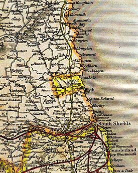 Bedlingtonshire, from Betts's Family Atlas, 1846
