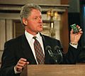Bill Clinton presenting the V-chip