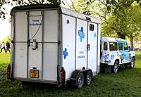 Blue cross horse ambulance