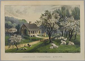 Brooklyn Museum - American Homestead Spring - Currier Ives