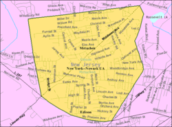 Census Bureau map of Metuchen, New Jersey