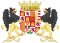 Coat of Arms of Ferdinand II of Aragon with supporters (1513-1516)