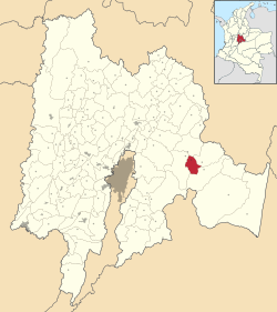 Location of the municipality and town of Gama in the Cundinamarca Department of Colombia