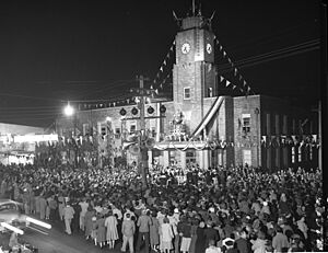 Coronation celebrations, Rockdale Town Hall, Sydney, 1953 - photographer Australian Photographic Agency (7300142200)