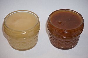 Creamed honey Maillard reaction after aging