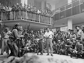 Cuban rebel soldiers in the Habana Hilton foyer, January, 1959