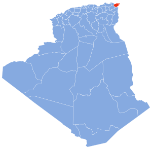 Map of Algeria highlighting El Tarf