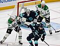 Dallas Stars at Seattle Kraken - May 13, 2023 - Round 2 Game 6 - Joe Pavelski, Philipp Grubauer, Jared McCann and Roope Hintz (52900529044)