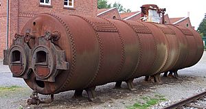 Dampfkessel für eine Stationärdampfmaschine im Textilmuseum Bocholt