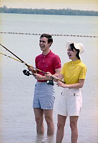 David and Julie Eisenhower fishing 1971