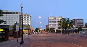 Downtown Sioux Falls in the evening