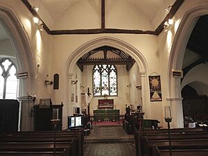 East-Facing View inside the Church of Saint Mary and Saint Peter, Wennington (01)