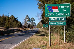 Entering Union County on North Carolina Highway 200