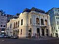 Exterior of Karlovy Vary Town Theatre (Divadlo Karlovy Vary) at night 02