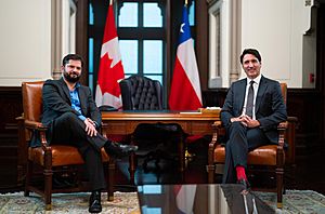 Gabriel Boric and Justin Trudeau bilateral meeting at the Canadian PMO in 2022 (1)