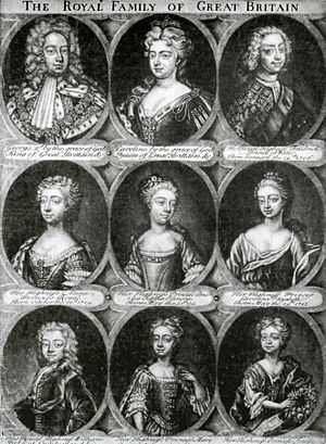 George II, Queen Caroline, and children